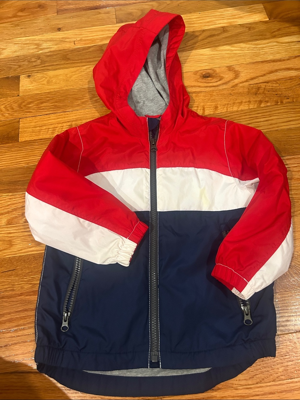 GAP Kids Colorblock Hooded Jacket - Red/White/Navy